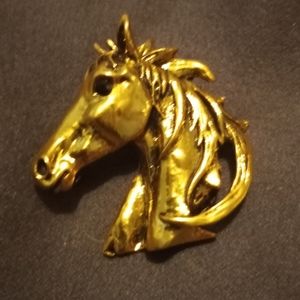 Gold horse pin